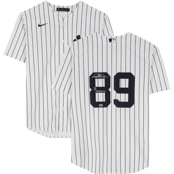 Jasson Dominguez New York Yankees Autographed White Replica Jersey with "The Martian" Inscription - Fanatics Authentic Certified