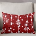 thumbnail image 3 of Christmas Snowman Red Throw Pillow Cover, Xmas Snowflakes Lines Rectangle Decorative Pillow Case Protector Soft Cushion Cover Lumbar Pillowcase for Couch Sofa Bedroom Car Chair Decor 20x30 Inch, 3 of 8