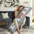 thumbnail image 5 of Boho Long Body Pillow Cover – Soft & Breathable Ethnic Fabric, Hidden Zipper, 20"x54", Stylish Abstract Tribal Print – Gift for Side Sleepers, Pregnancy, Home Decor, 5 of 7