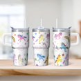 thumbnail image 2 of 20OZ Unicorn Coffee Mug with Handle and Straw Double Wall Stainless Steel Tumbler Insulated Cup for Cold Hot Beverages Thoughtful Gifts for Women Mom Friends on Birthday Christmas Thanksgiving, 2 of 6