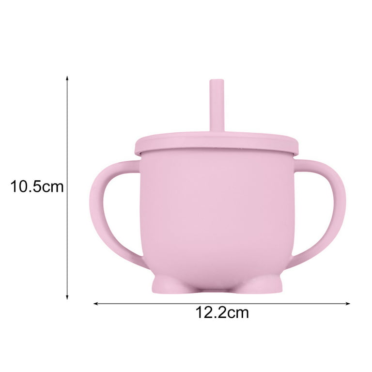 XUANYI-Stainless Steel Straw Sippy Cup W/Handles & Silicone Lids,10 Oz Bpa  Free Double Wall Vacuum Insulated Sippy Cup Mug Tumbler Toddler Straw Cups  For Boys And Girls Non-Spill Sippy Cups 