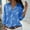 Blue, variant on Royisotas Fitted Women Tops Long Sleeve Casual Winter Button Down Shirts for Women Soft Blue Graphic Collared Button up Shirts
