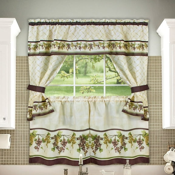 GoodGram Tuscany Cottage Kitchen Curtains, 57” x 36” (2 Panels)
