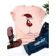 thumbnail image 4 of Camiseta de manga corta para mujer, ropa con estampado de árbol de gato encantador, camisetas gráficas básicas de moda de Año Nuevo, 4 of 5