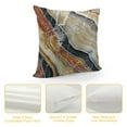 thumbnail image 4 of Nawypu  Marble Print Pillow Cushion Cover Pack of Surreal Onyx Stone Surface Pattern Pale Blue Details Picture, Decorative Square Accent Pillow Case, Cinnamon Beige Tan, 4 of 5
