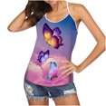 thumbnail image 1 of Moda mujer casual cuello redondo Slim Fit impresión digital malla ahueca hacia fuera las camisetas sin mangas blusa Fridja hjk907, 1 of 6