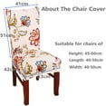 thumbnail image 3 of Skksst Floral Print Dining Chair Slipcover Home Banquet Decor Washable Seat Protector Cover, 6pcs, 3 of 7