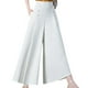 thumbnail image 5 of Pantalones de pierna ancha para mujer, pantalones rectos decorados con botones de cintura alta, ropa de calle elástica, pantalones palazzo largos para , , M, 5 of 8