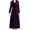 Purple, variant on comerut Women Dress Solid Color Soft Long Sleeves Round Neck Big Hem Warm Mid-calf Length Plus SIze Lady Prom Dress Female Garment