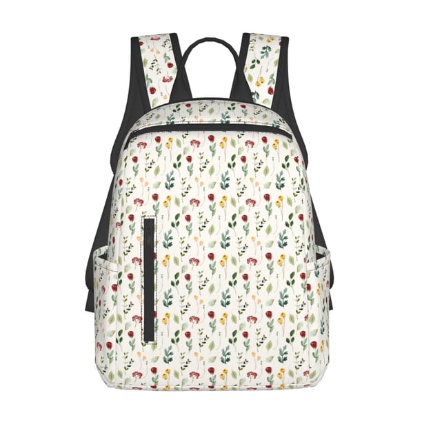 Fotbe Mini Wildflower Watercolor Mochila Ligera para Hombres y Mujeres - Duradera y Resistente al Agua, Ideal para Escuela, Trabajo, Viajes y Uso Diario