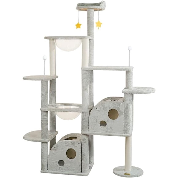Rascador para Gatos, Árbol Mueble Torre para Gatos, Varios Niveles, con Diseño de Queso (170CM)
