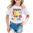 thumbnail image 2 of Letdown 100 Days of School Unisex Kids 100th Day of School Kids T-Shirt Shorts Sleeve Tee Baggy Soft Tops (White,5-6 Years), 2 of 4