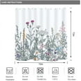 thumbnail image 5 of Wild Floral Wildflower Shower Curtain Botanical Herbs Plant Nature Blossom Flower Leaf Sketch Sage Waterproof Fabric 72Wx72H Inch Polyester Bathroom Bathtub Decoration 12 Pack Plastic Hooks, 5 of 6