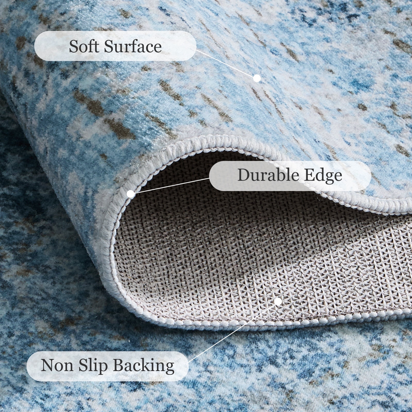CHITOOMA 8'x10' Area Rugs for Living Room, Machine Washable Abstract Distressed Rugs Indoor Neutral Carpet Rugs for Bedroom Dining Room Office with Non-Slip Backing, Stain Resistant Non-Shed
