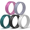 Radiant Orchid, Grayish Purple, Ocean, Black, White, variant on Rinfit Silicone Wedding Rings for Women - 4Love Collection - 5 Rings Pack