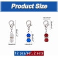 thumbnail image 2 of 24 Pcs Independece Day Theme Stitch Markers Glass Beaded Gourd Crochet Stitch Marker Charms Removable Dangle Locking Stitch Marker for Knitting Weaving Sewing Accessories Quilting Jewelry Mixed Color, 2 of 6