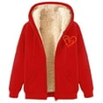 thumbnail image 2 of LVHAOGJOB Fleece Jackets for Women Winter Hoodie Zipper Warmth Plus Size Sherpa Lined Print Ladies Coats, 2 of 4