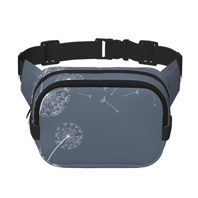 Easygdp White Dandelion Fanny Packs para Mujeres y Hombres, Bolsa de Cinturón, Bolsos de Cruz para Trabajo/Correr/Senderismo