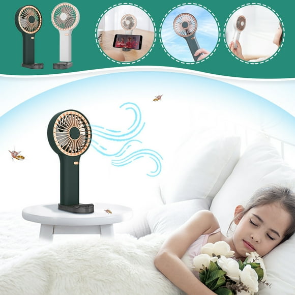 Xihbxyly Mini Ventilador Portátil, 3 Velocidades, Recargable Por Usb, Diseño Ligero, Ideal para Viajes, Funcionamiento Silencioso, Perfecto para Escritorios y Actividades Al Aire Libre, Tamaño Compac