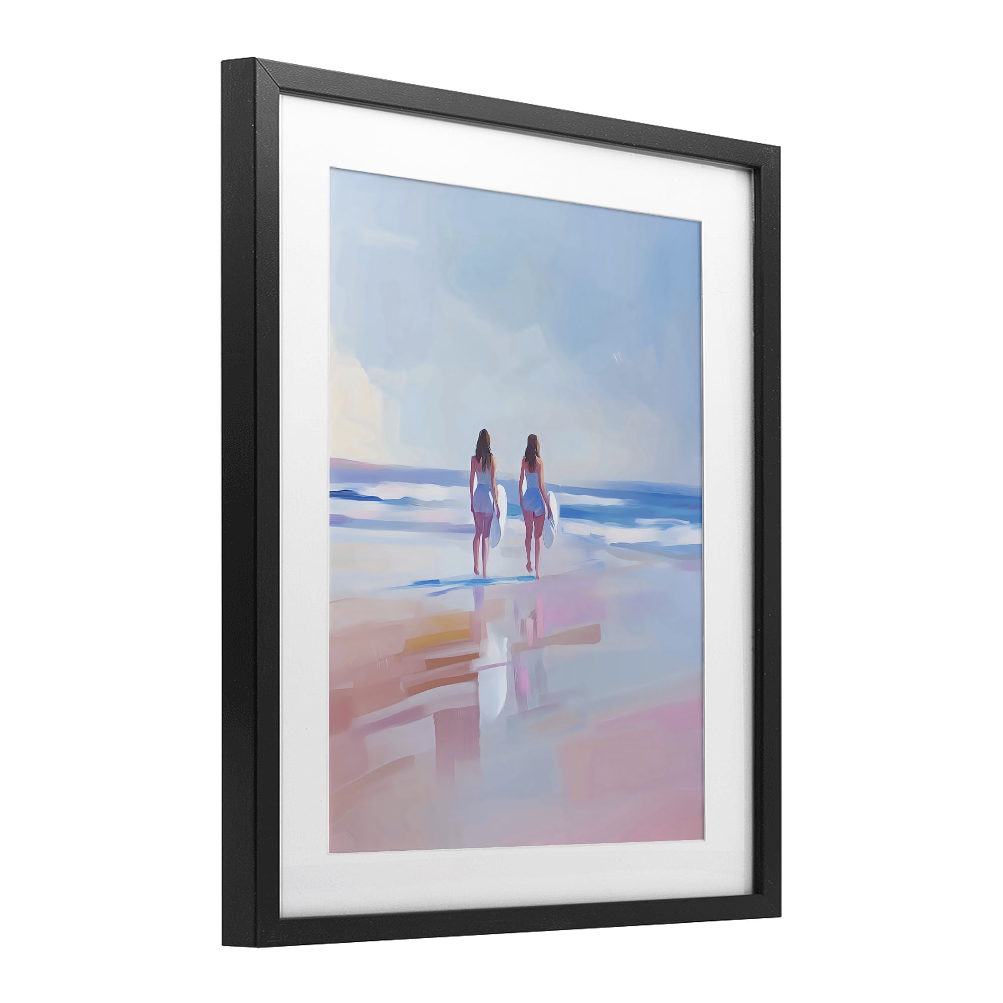 Stupell Industries Heading To Surf at Dawn Black Framed Print Under Glass, design by The Prints Vibe