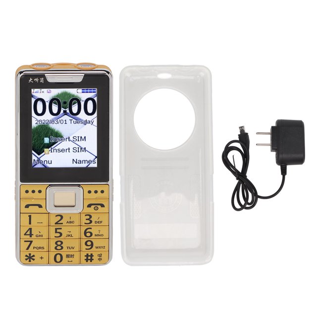 Teléfono celular para personas mayores Pantalla HD a color de 2,4 pulgadas Botones grandes Batería de 6800 mAh Teléfono Dual SIM 2G con tecla SOS 100-240 V