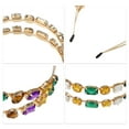 thumbnail image 4 of Unique Bargains Metal Colorful Glass Faux Crystal Hairband Rhinestone Headband Women Hairband Double Layer 5.51"x1.65", 4 of 6