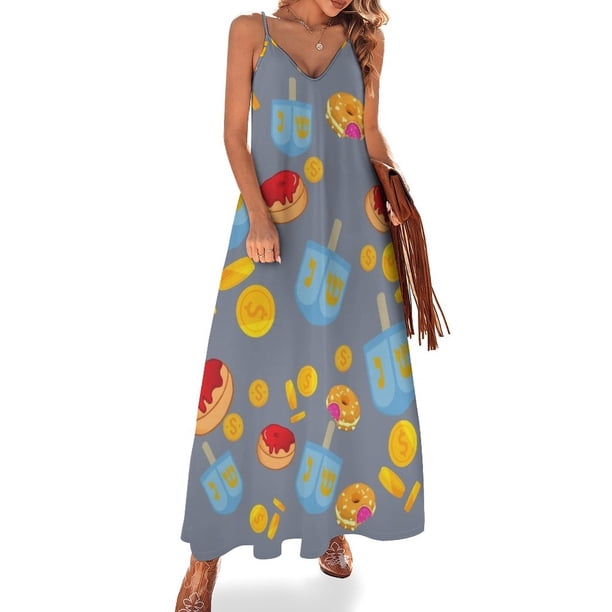 Vestido sin mangas con diseño de dreidel de Hanukkah / Chanukah Vestido elegante