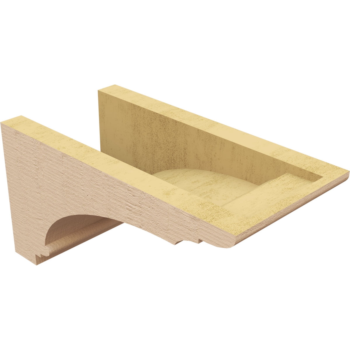 6"W x 12"D x 6"H Wide Hughes Rough Cedar Woodgrain TimberThane Corbel, Primed Tan