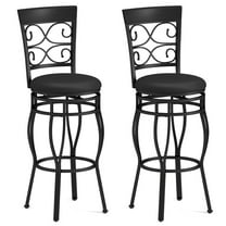 Set of 2 30 Inch Bar Stool with Backrest and Footrest