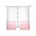 thumbnail image 2 of Sheer Curtains 63 Inches Long, Pink White Striped Light Filtering Window Curtains for Living Room/Bedroom, Modern Abstract Art Aesthetics Rod Pocket Voile Sheer Curtain Drapes, 52"W x 63"L, 2 Panels, 2 of 8