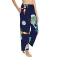 thumbnail image 2 of Sigee Astronaut Dinosaur and Space Print Women's Soft Pajama Pants - Breathable and Comfortable Lounge Sleep Bottoms with Elastic Waistband and Pockets-Medium, 2 of 9