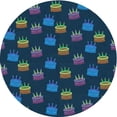 thumbnail image 1 of Ahgly Company Machine Washable Indoor Round Transitional Glacial Blue Ice Blue Area Rugs, 4' Round, 1 of 7
