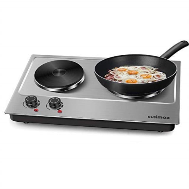 Cusimax 1800w Double Hot Plate Stainless Countertop Burner