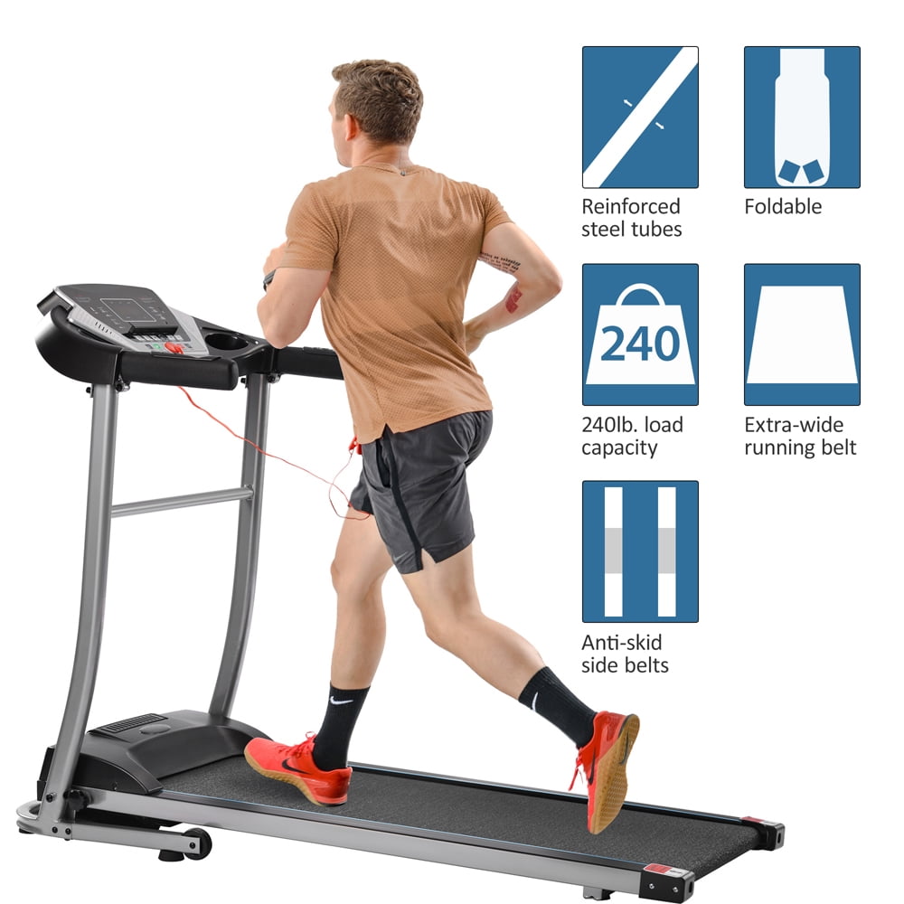Folding Treadmill Electric Treadmill W Mp3 And Usb Port Led Display Motorized Treadmill Fitness Motorized Running Jogging Machine For Home Office 12 Preset Programs 240 Lbs Weight Capacity R1298 Walmart Com Walmart Com