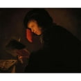thumbnail image 3 of Christiaen Jansz. Dusart 18x15 Black Modern Framed Museum Art Print Titled - Young Man by Candlelight (1645), 3 of 5