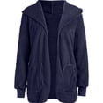 thumbnail image 4 of Daeful Manteau à Capuche Manches Longues Veste Femme Cardigan Décontracté Bleu 2TG, 4 of 6