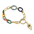 thumbnail image 4 of Pulsera de estilo bohemio para mujer, de nicho, de moda, sencilla, de acrílico, con plumas, de acero y titanio., 4 of 6
