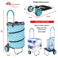 thumbnail image 4 of dbest products Bigger Cooler Trolley Dolly, Moroccan Tile Insulated Folding Shopping Cart with Removable Bag Rolling Beach Tote Cooler with Wheels  Pop Up Golf, 4 of 6
