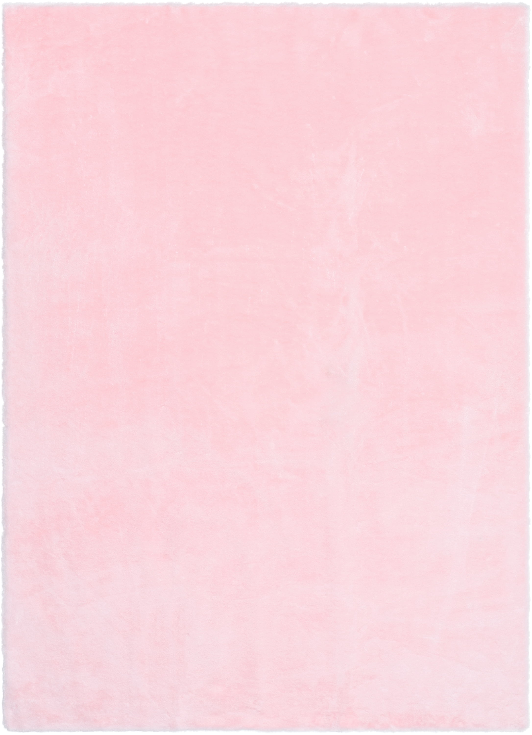 Well Woven Opal Crest Textured Solid Light Pink Modern Faux Fur 2'11" Round Rug