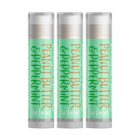 Delight Naturals Peanut Butter & Peppermint Lip Balm - 3 Pack