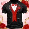 thumbnail image 2 of Mens Valentine's Day Graphic T Shirt Heart Print Casual Short Sleeve Tee Fit Crewneck Top Him Clothes, 2 of 3