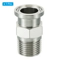 thumbnail image 3 of 1 Inch TC Tri Clamps Adaptor, Tri-Clover Fittings to NPT 1/2" Male Thread Adaptor Hexagonal 304 Stainless Steel, 25.2mm, 3 of 5