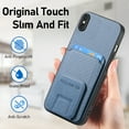 thumbnail image 5 of Allytechgroup Cards Holder Back Case for iPhone X/ iPhone XS, Vintage PU Leather TPU Shockproof Slim Kickstand Anti-Drop Protective Wallet Phone Case Cover for Apple iPhone X/ iPhone XS, Blue, 5 of 8