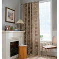 thumbnail image 4 of 1 pair Curtains Coffee Brown Geometric Patterned Drapes Tassel Window Curtain 59"W x 63"L, 4 of 6