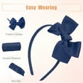 thumbnail image 3 of Unique Bargains Bow Hairbands Bowknot Headband Non-slip Fashion Dark Blue 0.35 Inch Wide Headband for Girl Women, 3 of 7