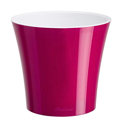 Santino, Self Watering Planter Arte 8.6 Inch Purple/White, Indoor Flower Pot for All House Plants, Flowers, Herbs, Succulents
