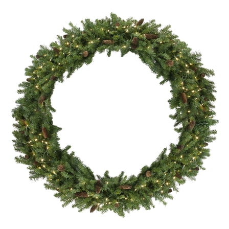 Northlight Pre-Lit Dakota Red Pine Commercial Artificial Christmas Wreath - 5' - LED Warm White