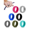 thumbnail image 3 of Spencer Pack of 7 Silicone Wedding Ring for Women Men, Comfortable and Durable Rubber Wedding Bands for Athletes Crossfit Workout "Size 10", 3 of 7