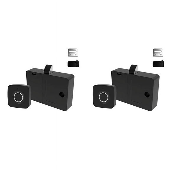 2X Biometric Fingerprint Lock Black Keyless Cabinet Lock Smart Drawer Locks Anti-Theft Door Lock Long Standby Time
