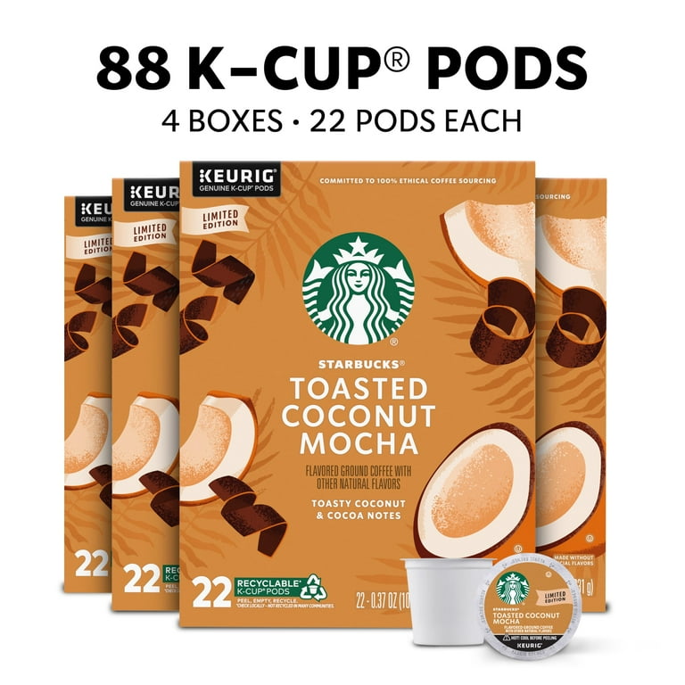 Starbucks Toasted Coconut Mocha Flavored K-Cup Coffee Pods, 100